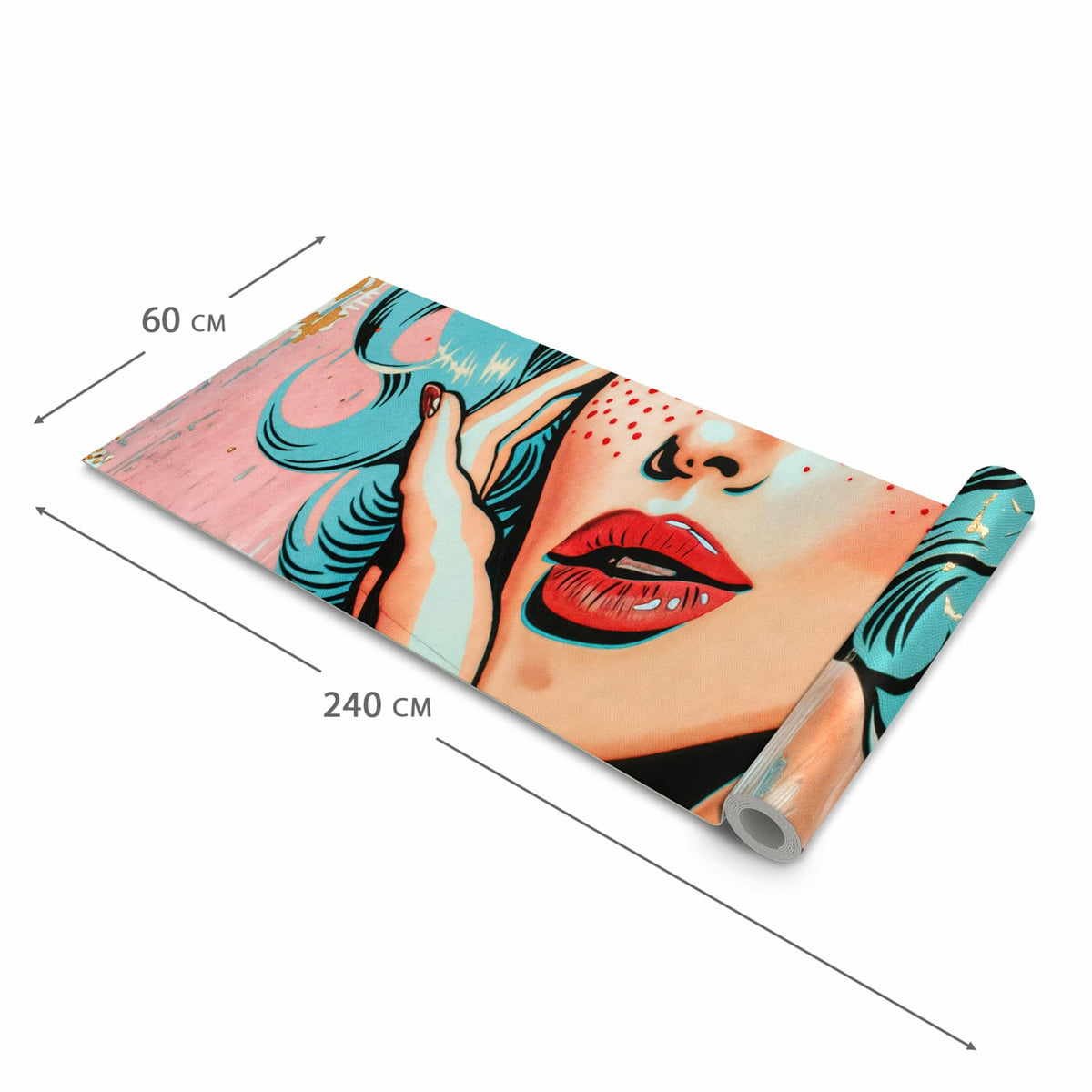 Küchenläufer mit angenehmer Haptik und Motiv Pop Art Porträt in der Grösse 60x270 cm