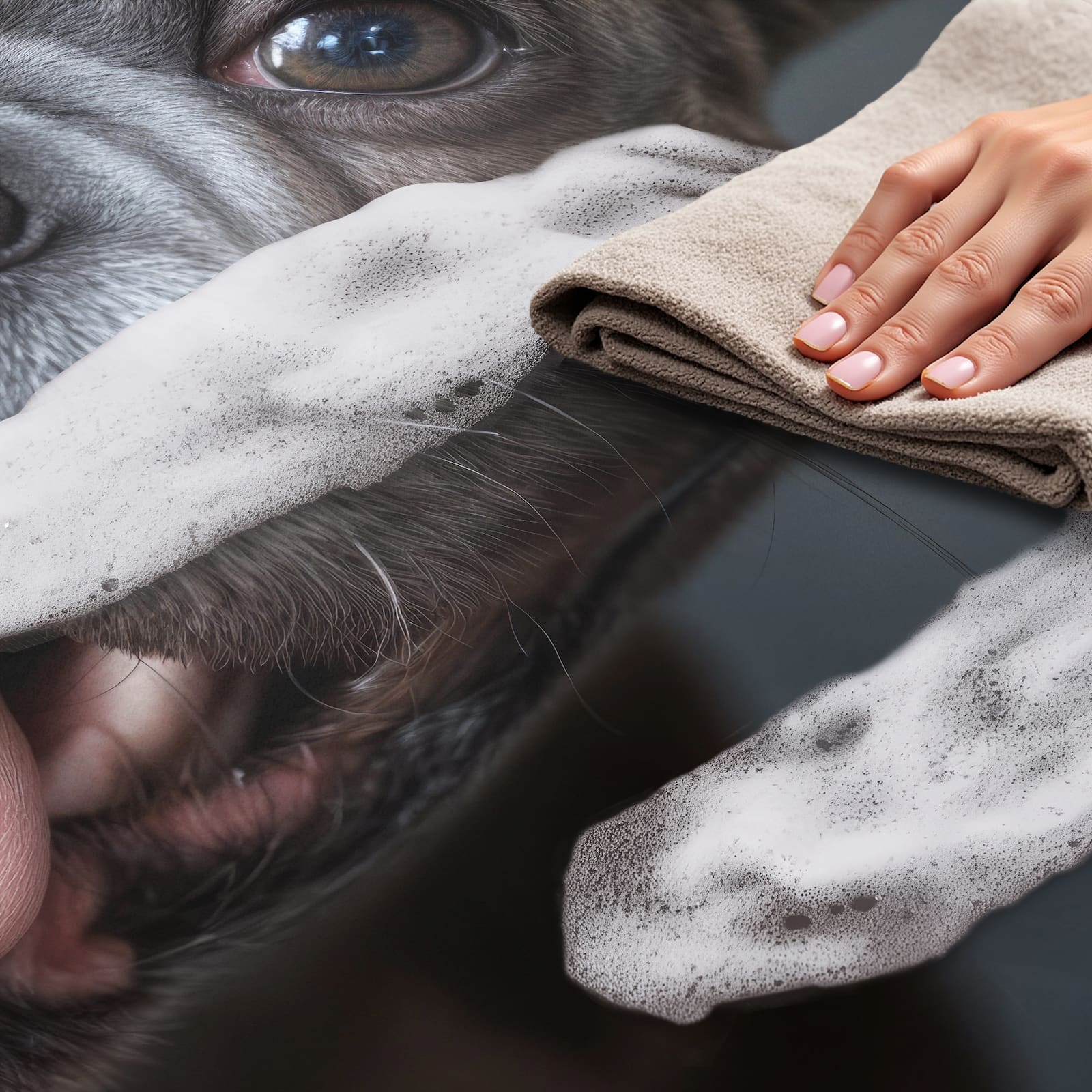 UV-beständiger Küchenteppich mit Motiv Lachender Hund - einfach zu reinigen