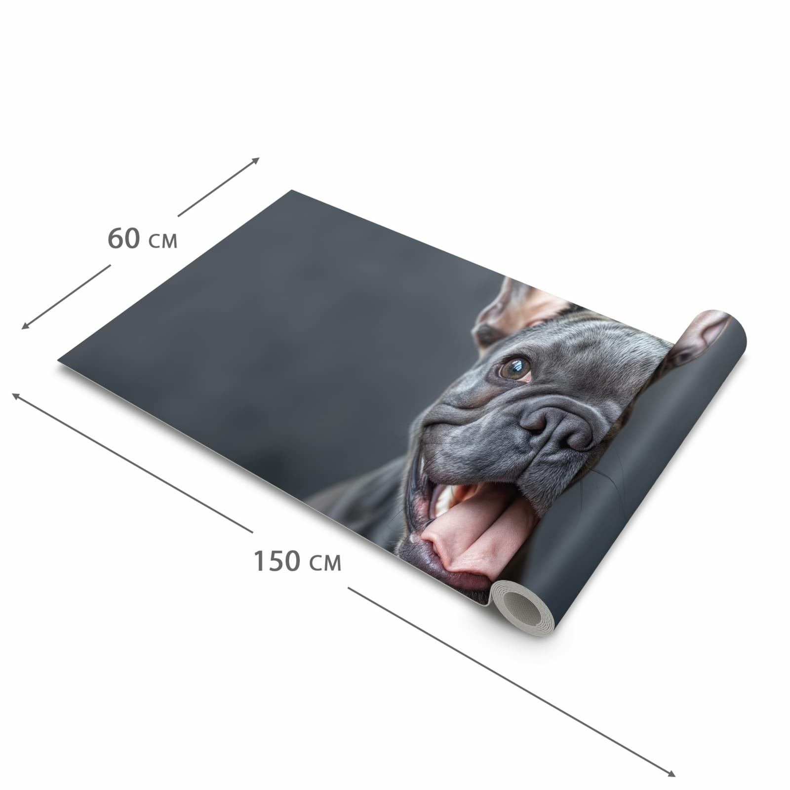 Abriebfester Küchenteppich mit Motiv Lachender Hund in der Grösse 60x180 cm