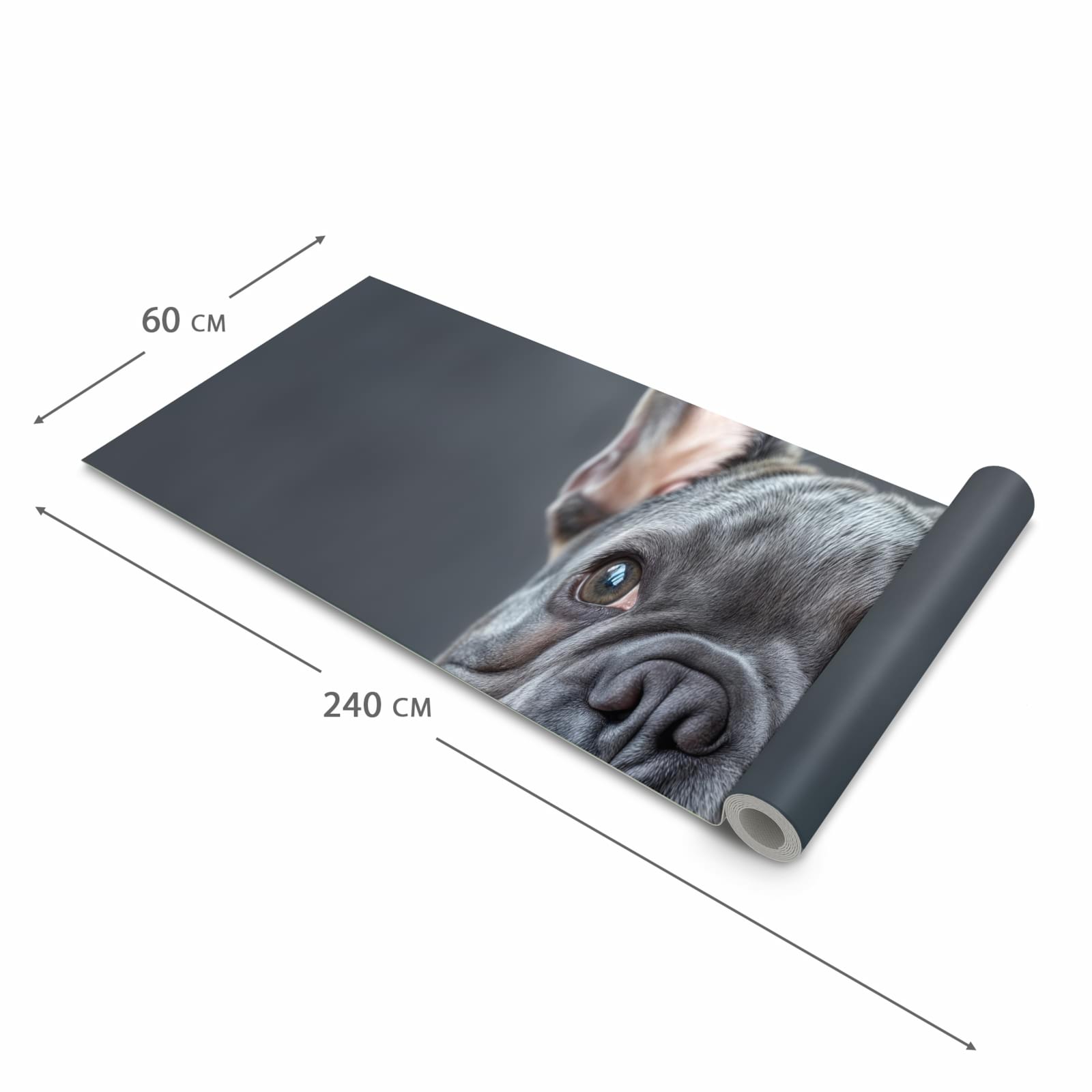 Komfortabler Küchenteppich mit Motiv Lachender Hund in der Grösse 60x180 cm