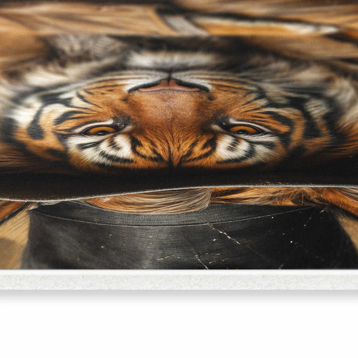 UV-beständiger Läufer für Eingangsbereich mit Motiv Tiger mit Zylinder in seitlicher Ansicht