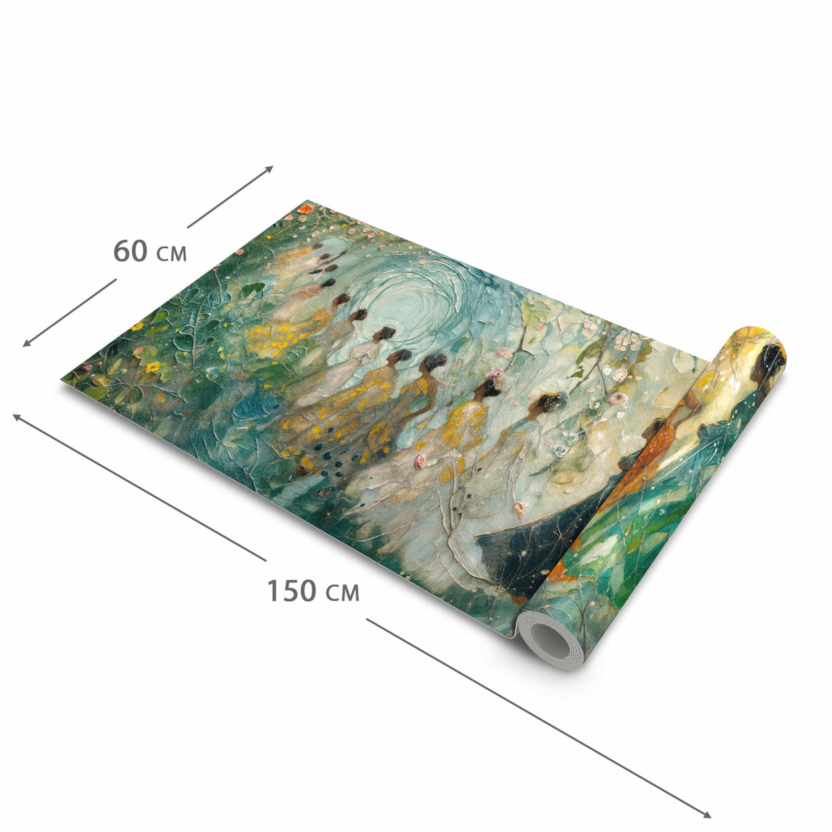 Strapazierfähiger waschbarer Küchenläufer mit Motiv Festliches Gemälde in der Größe 60x180 cm