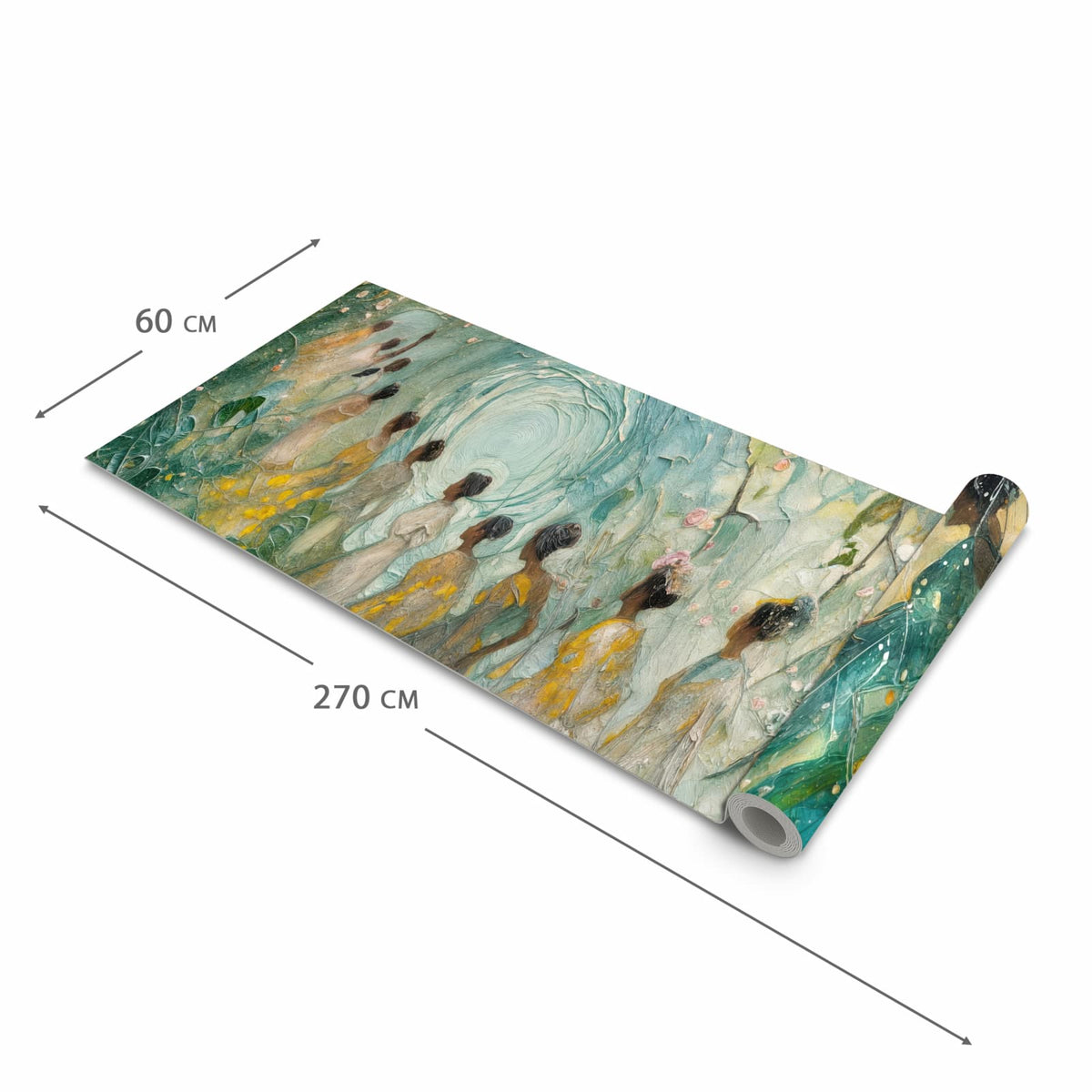 Rutschfester Küchenläufer nach Maß mit Motiv Festliches Gemälde in der Größe 60x180 cm