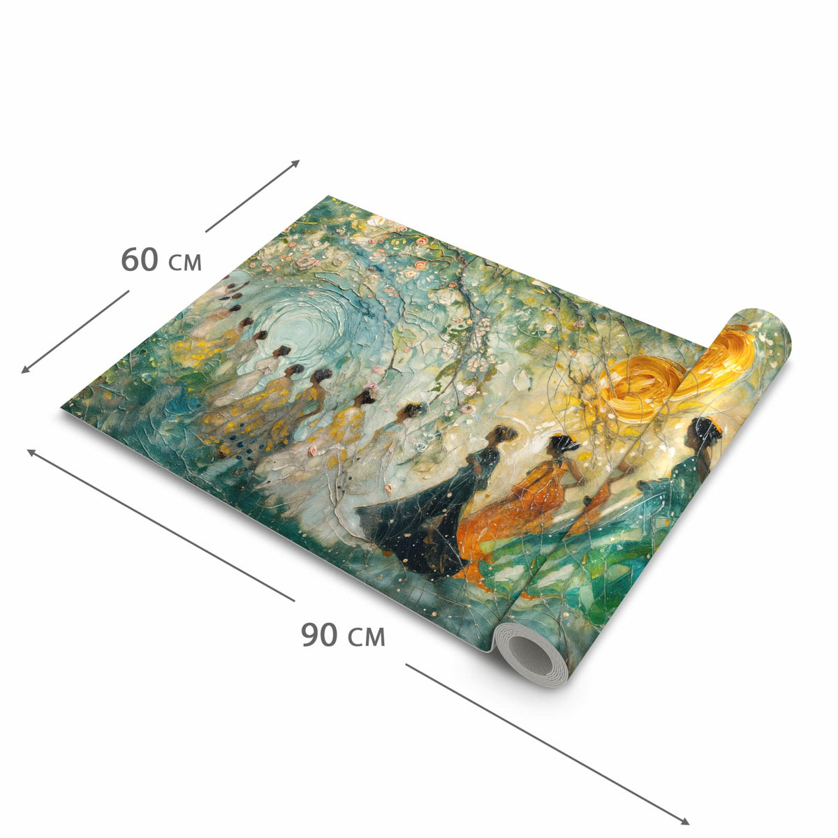 Bodenschonender moderner Küchenläufer mit Motiv Festliches Gemälde in der Grösse 60x180 cm