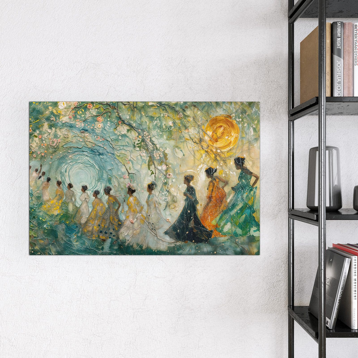 Magnettafel - Spaziergang in Blüten – Frauen unter blühenden Zweigen