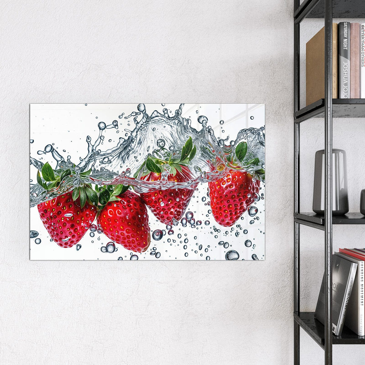 9 Größen – von 30 × 30 bis 120 × 90 cm – Magnettafel - Spritzige Erdbeeren