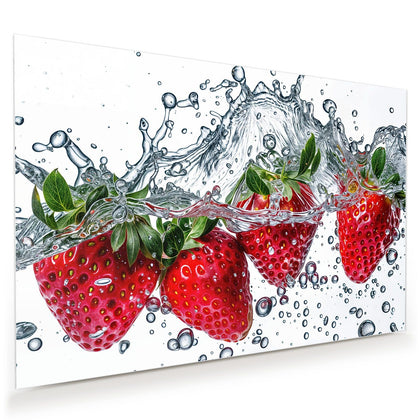 Wandbild mit dem Motiv Spritzige Erdbeeren