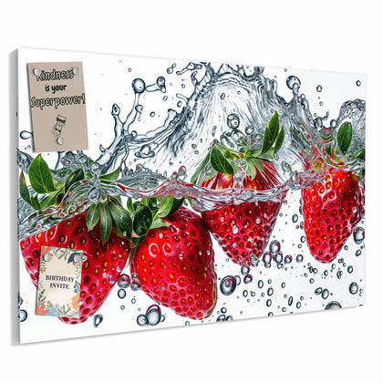 Metall Magnettafel mit dem Motiv Spritzige Erdbeeren