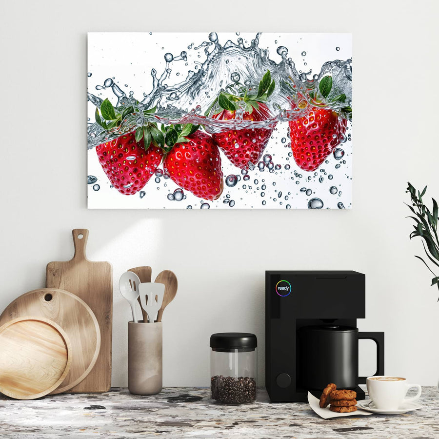 Maße Metall Magnettafel - Spritzige Erdbeeren