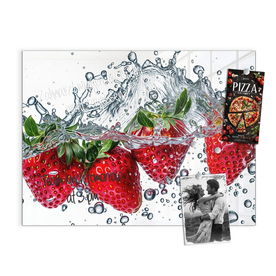 Maße Magnettafel - Spritzige Erdbeeren