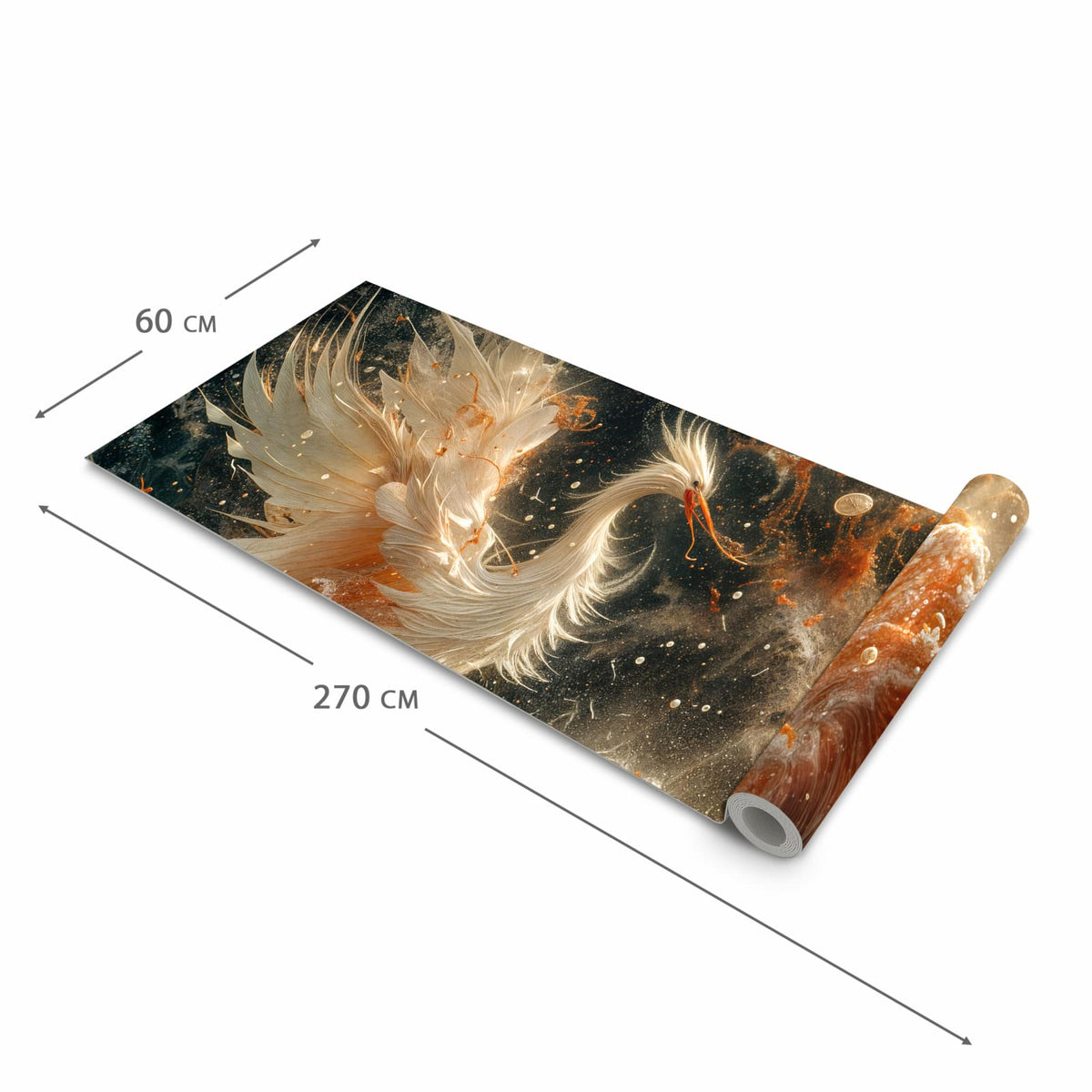 Bodenschonender rutschfester Küchenteppich mit Motiv Eleganter Vogel in der Grösse 60x150 cm
