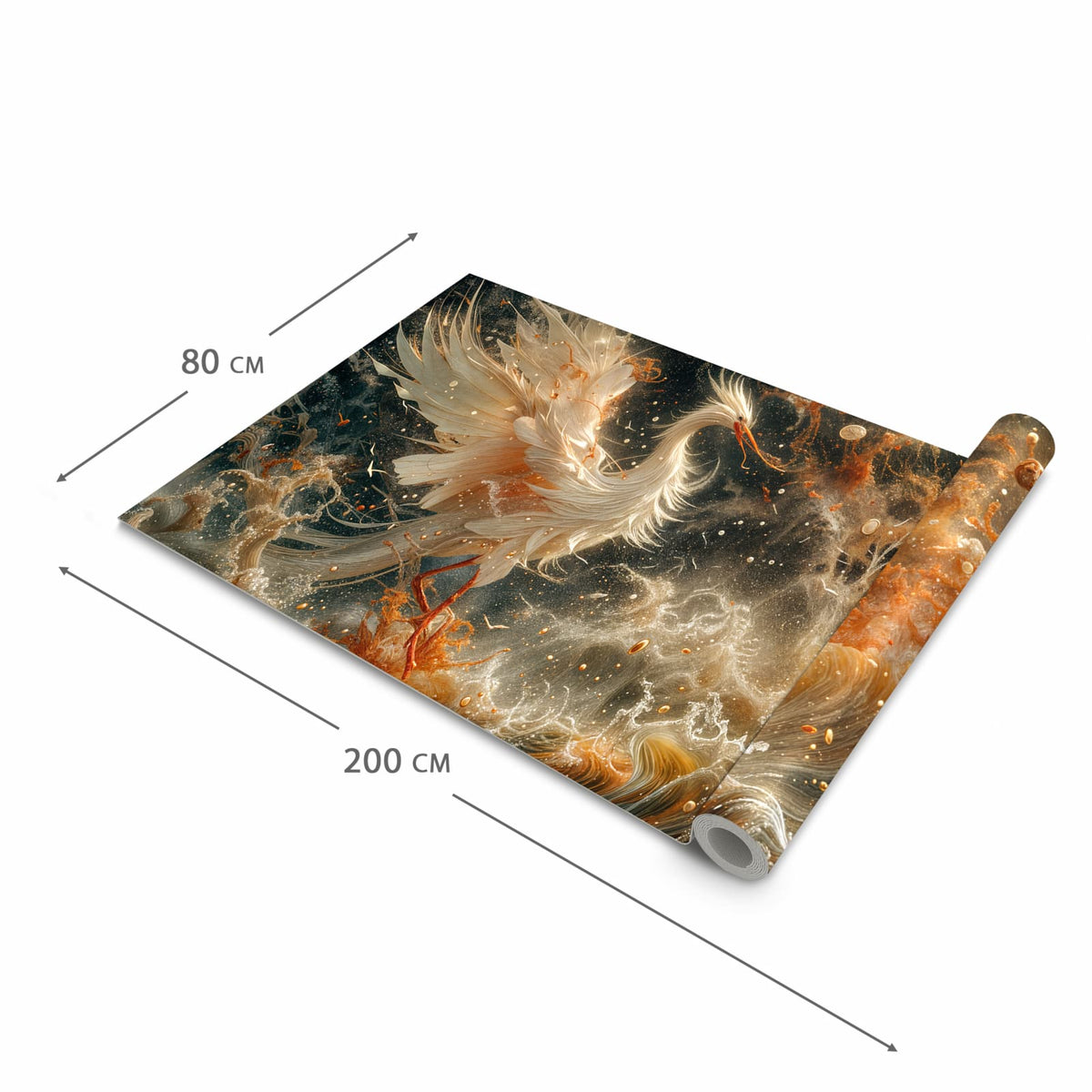 Farbbeständiger waschbarer Teppich Esstisch mit Motiv Eleganter Vogel in der Grösse 60x150 cm
