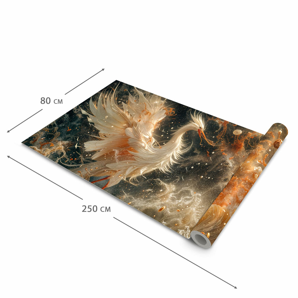 Formstabiler rutschfester Küchenteppich mit Motiv Eleganter Vogel in der Grösse 60x150 cm