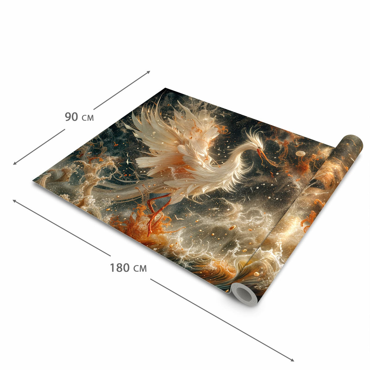 Geräuschdämpfender Küchenteppich mit Motiv Eleganter Vogel in der Grösse 60x150 cm