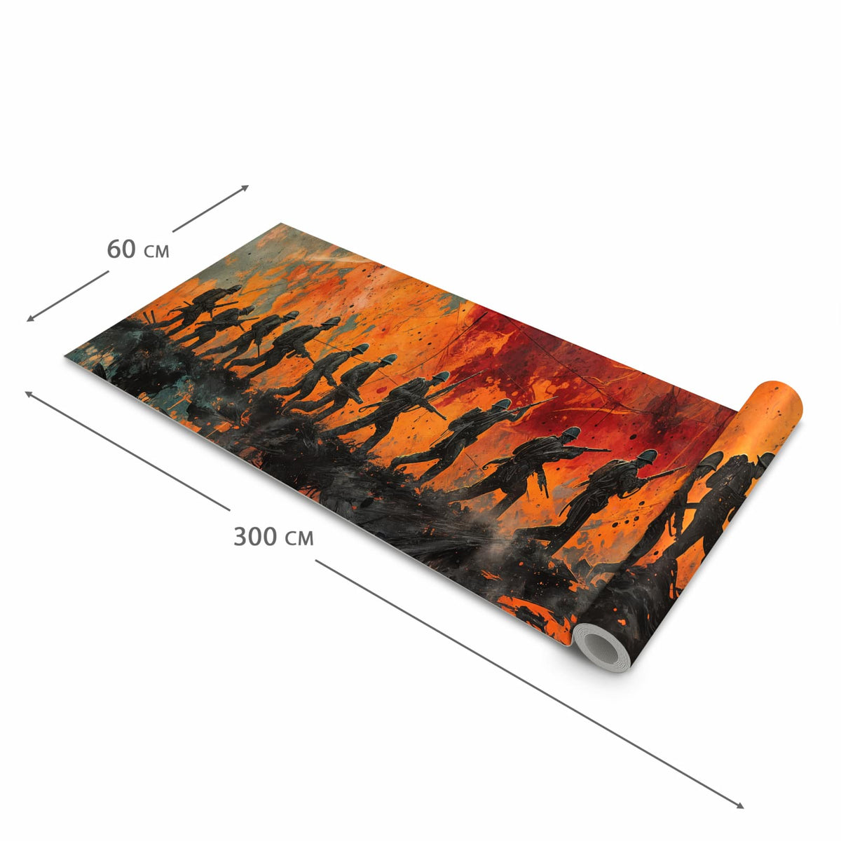 Komfortabler waschbarer Küchenteppich mit Motiv Marsch im Sonnenuntergang in der Grösse 60x120 cm