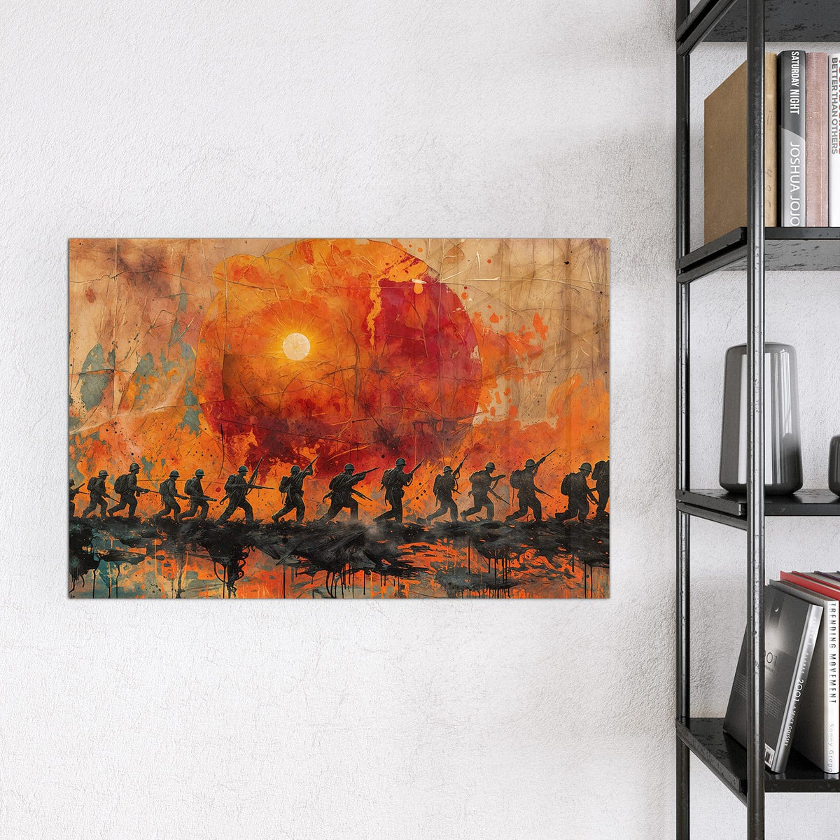 9 Größen – von 30 × 30 bis 120 × 90 cm – Magnettafel - Marsch vor roter Sonne