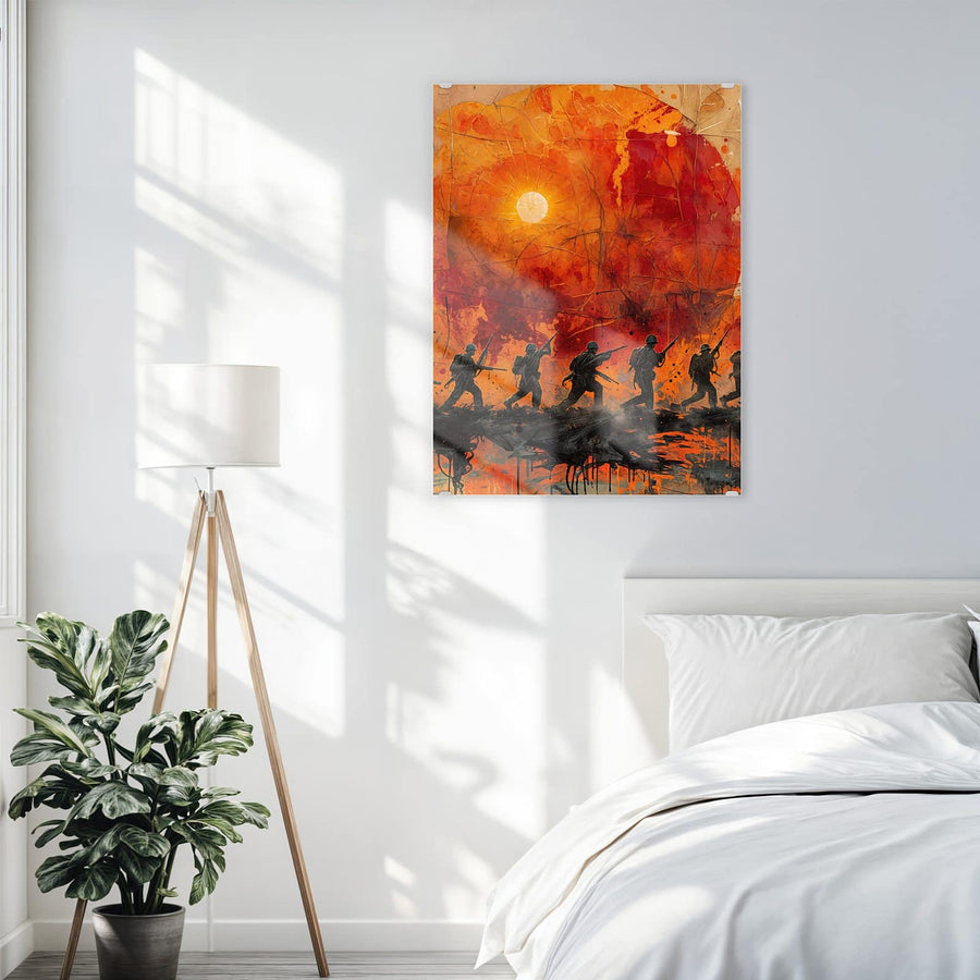 Maße Wandbild - Marsch vor roter Sonne - Hochformat