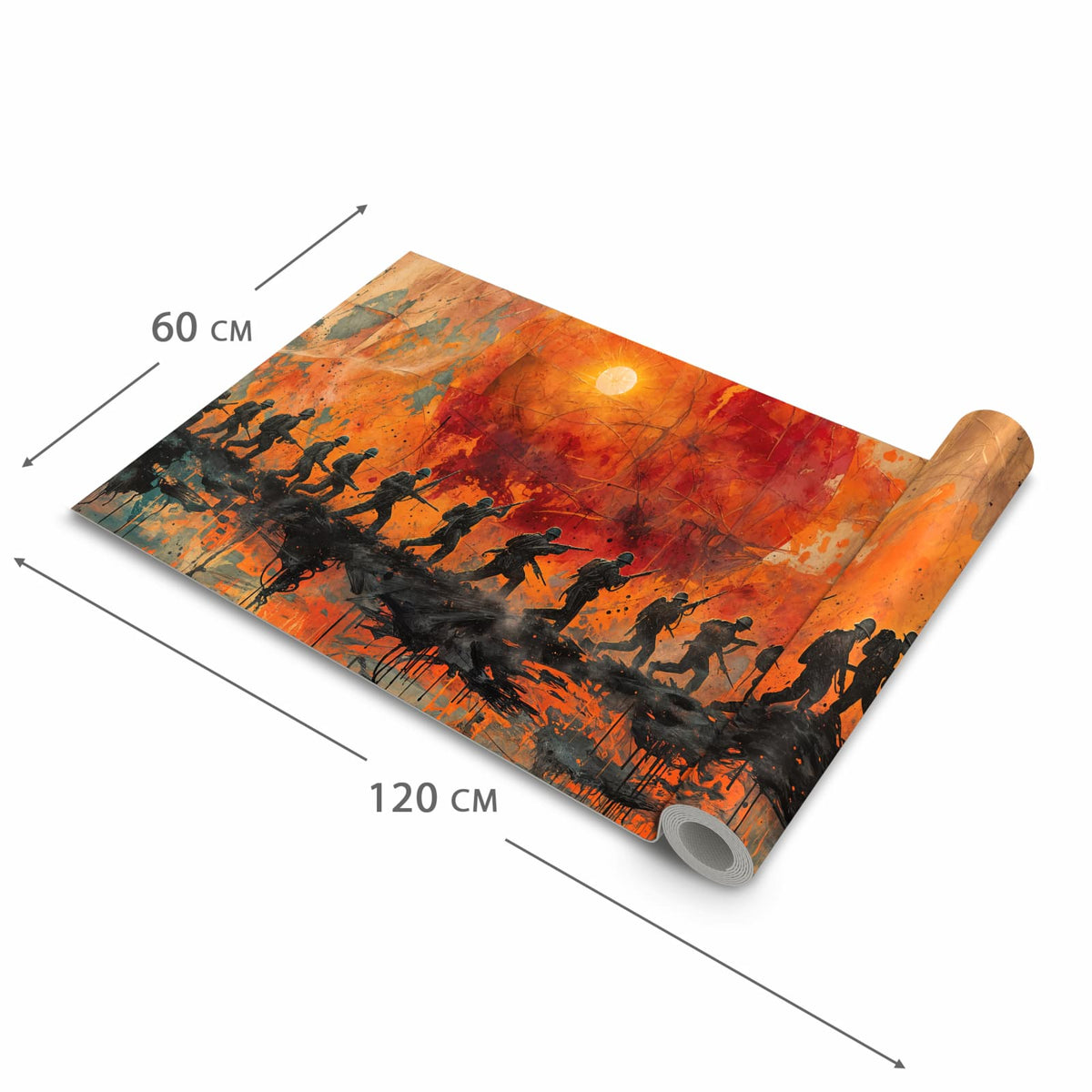 Schmutzabweisender Küchenteppich mit Motiv Marsch im Sonnenuntergang in der Grösse 60x120 cm