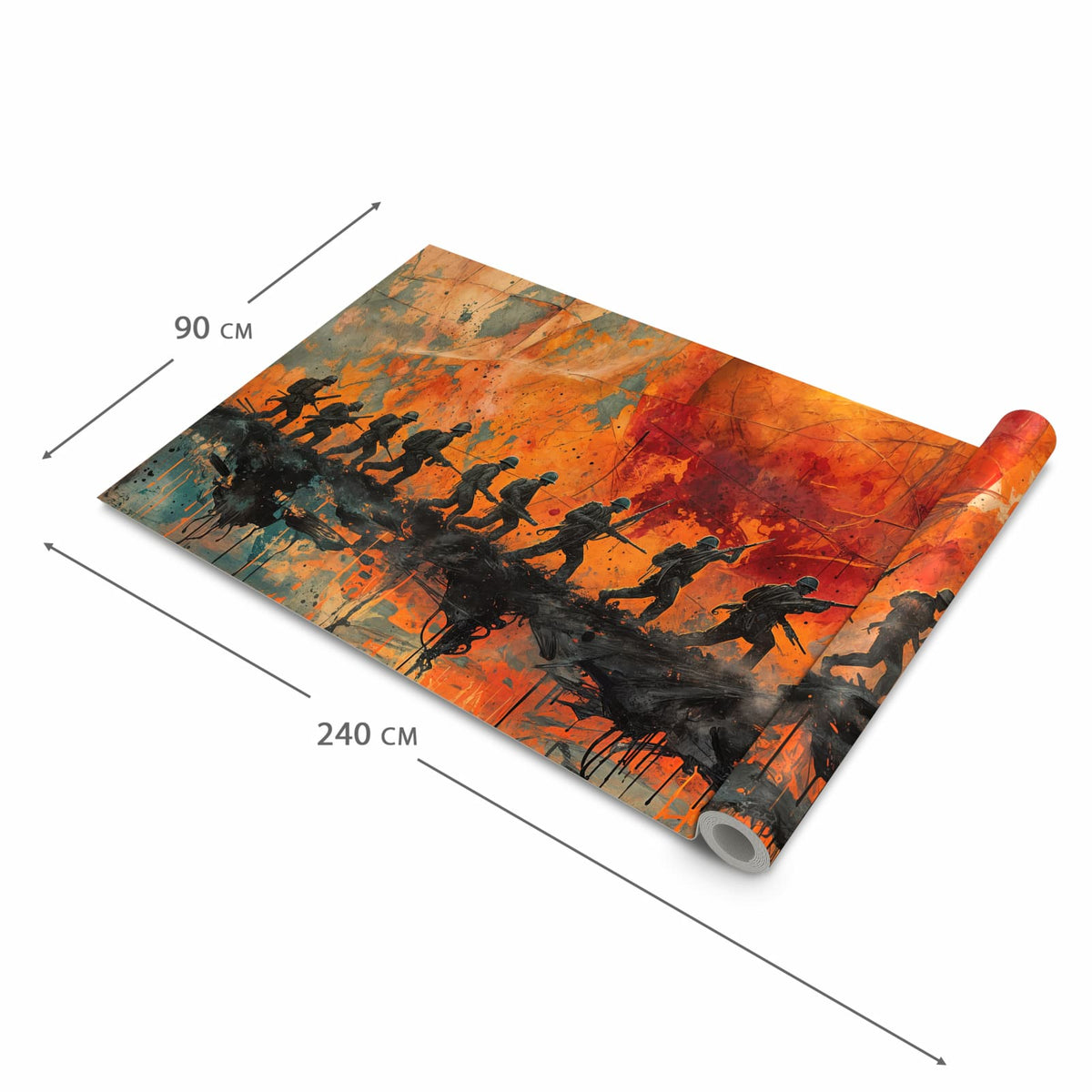 Langlebiger waschbarer Küchenläufer mit Motiv Marsch im Sonnenuntergang in der Grösse 60x120 cm