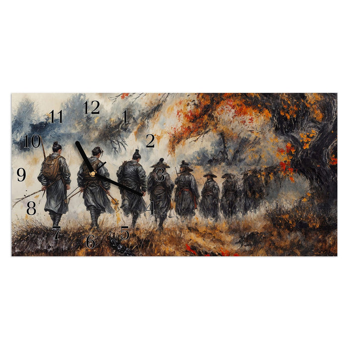 Wanduhr Spezialkräfte Herbst aus Glas – Querformat 60 × 30 cm mit Ziffernblatt Klassisch