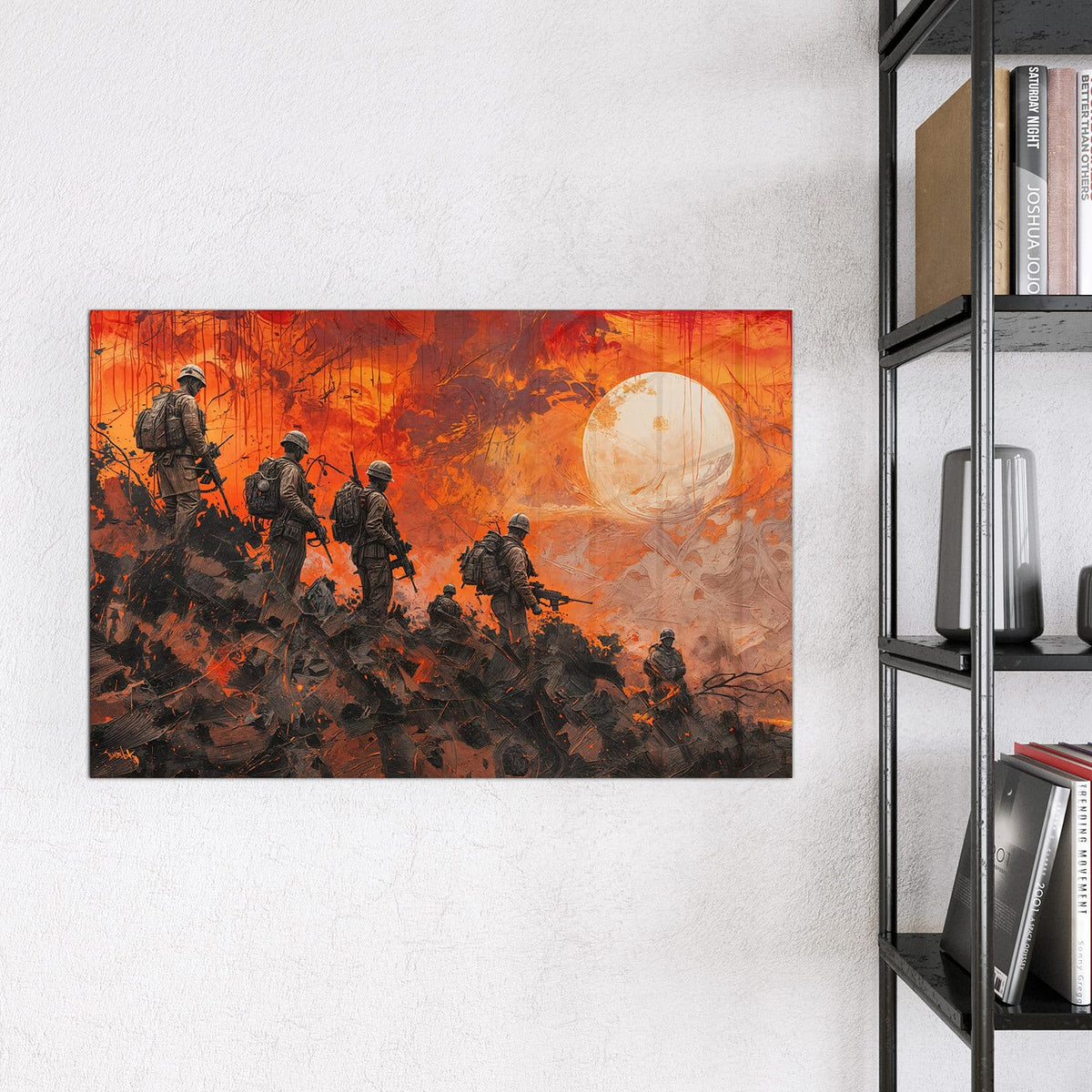 9 Größen – von 30 × 30 bis 120 × 90 cm – Magnettafel - Soldaten im Abendrot