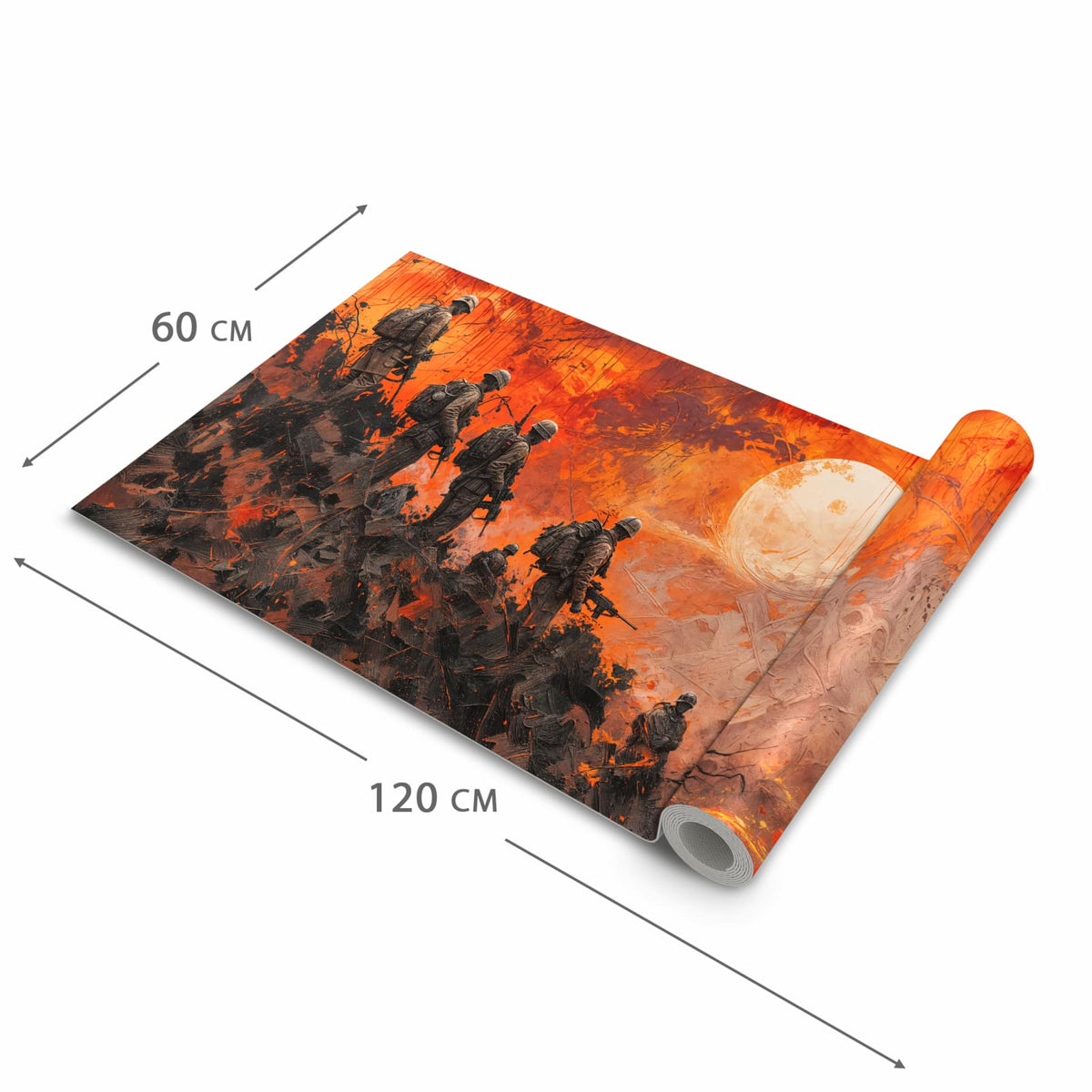 Schmutzabweisender Läufer Eingangsbereich mit Motiv Soldaten im Sonnenuntergang in der Grösse 90x240 cm