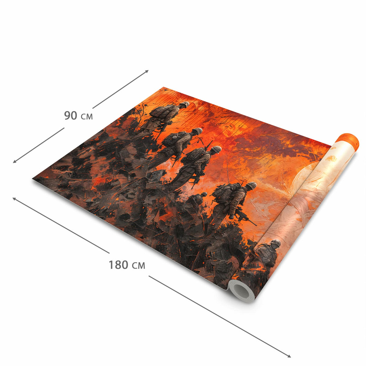 Waschbarer Küchenteppich mit Motiv Soldaten im Sonnenuntergang in der Grösse 90x240 cm