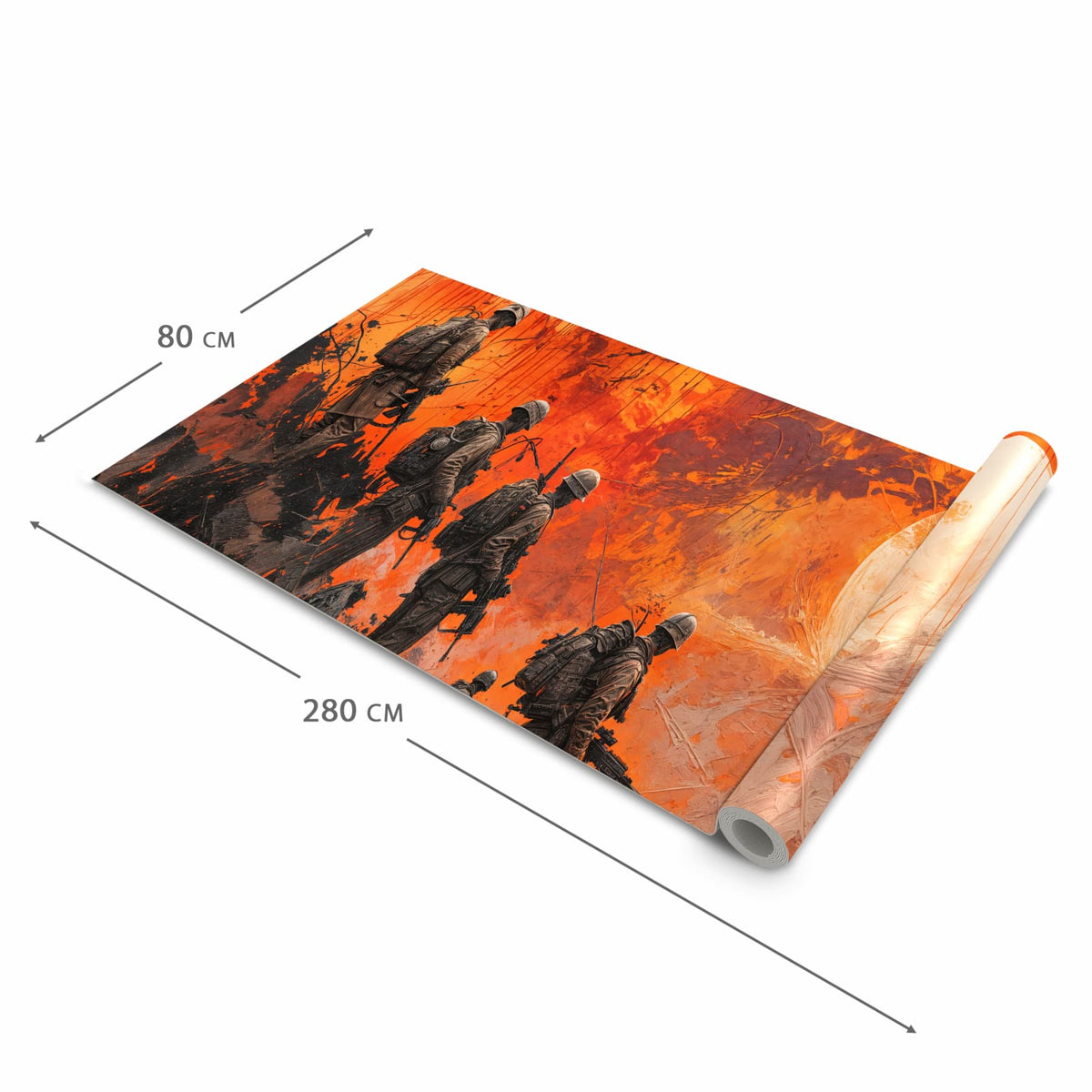 Hygienischer Bodenläufer Teppich mit Motiv Soldaten im Sonnenuntergang in der Grösse 90x240 cm