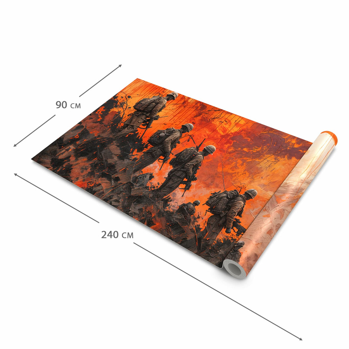 Langlebiger Küchenläufer mit Motiv Soldaten im Sonnenuntergang in der Grösse 90x240 cm