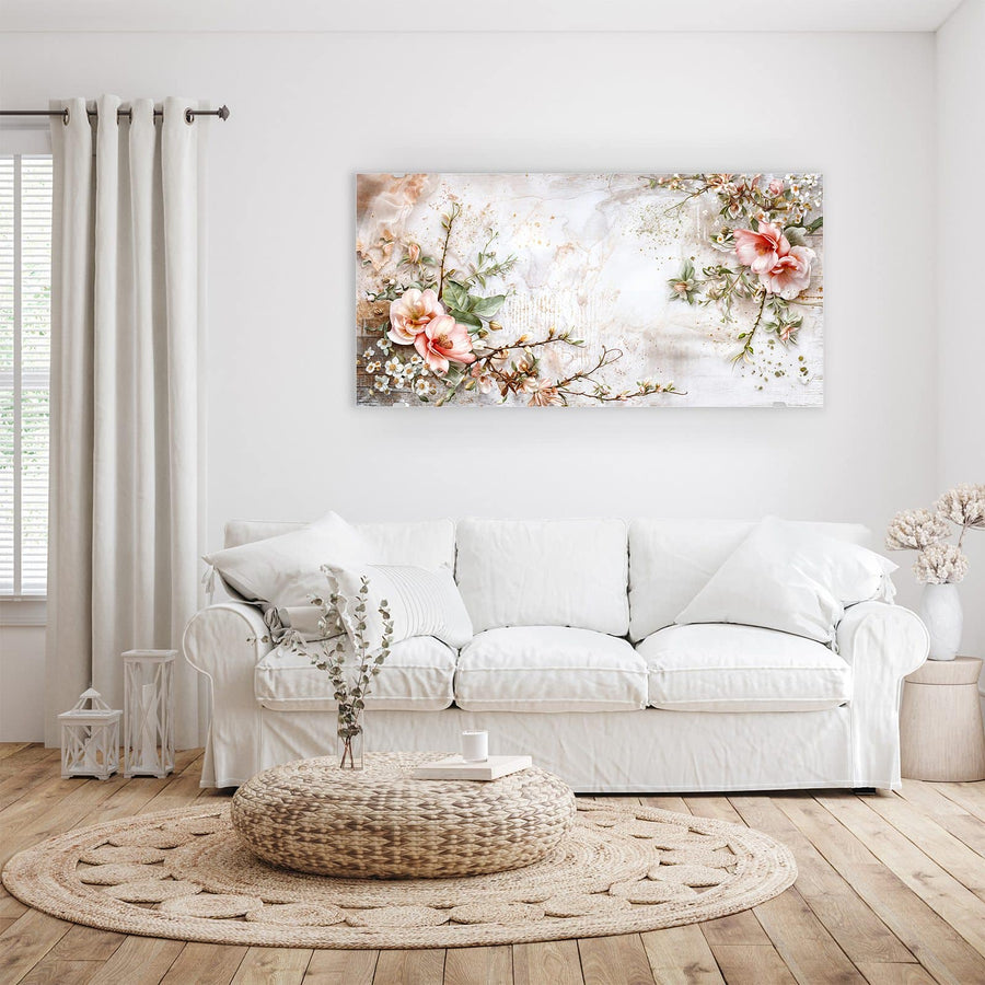 Maße Wandbild - Magnolien auf Holz - Querformat