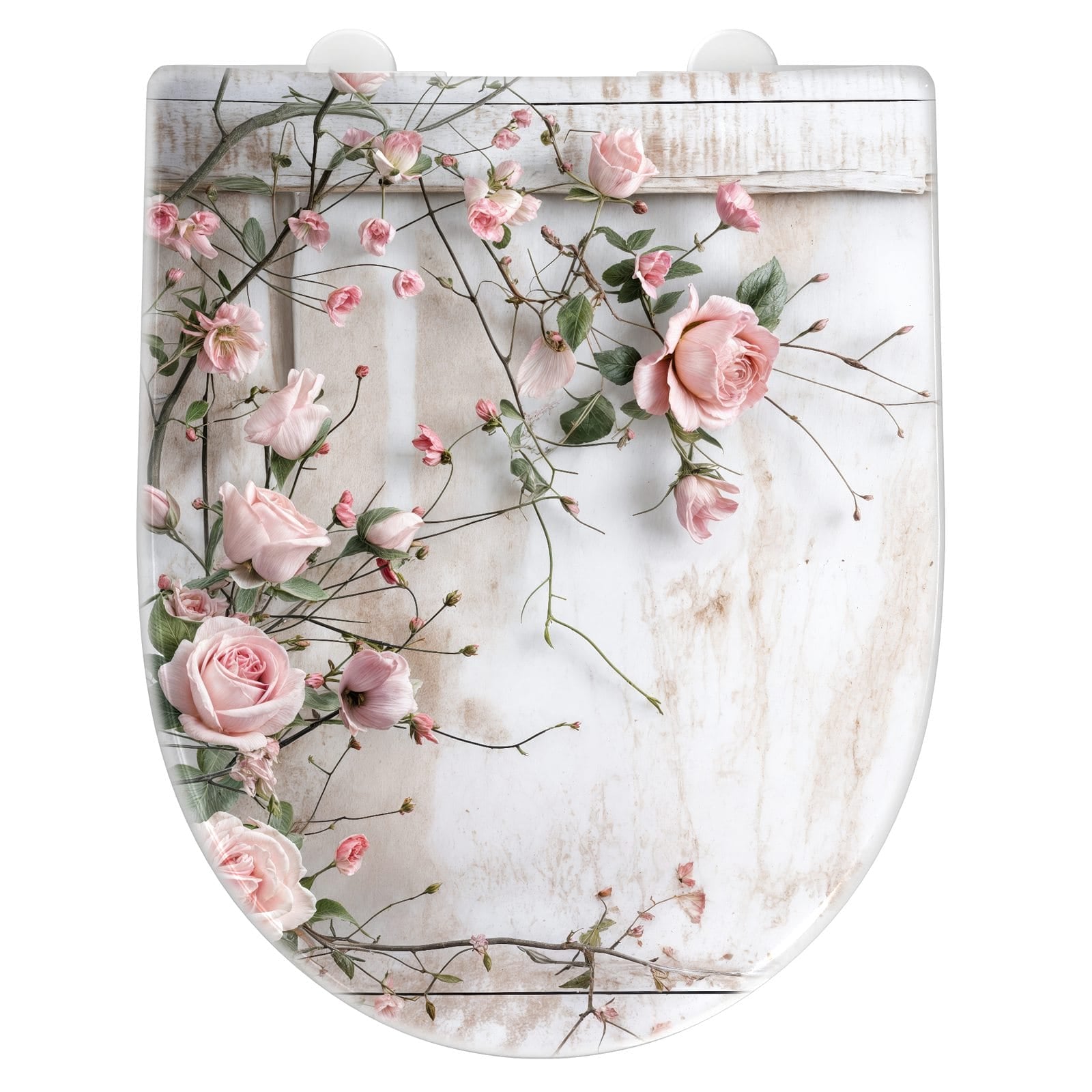 WC-Sitz mit Absenkautomatik Rosenblüten Eleganz