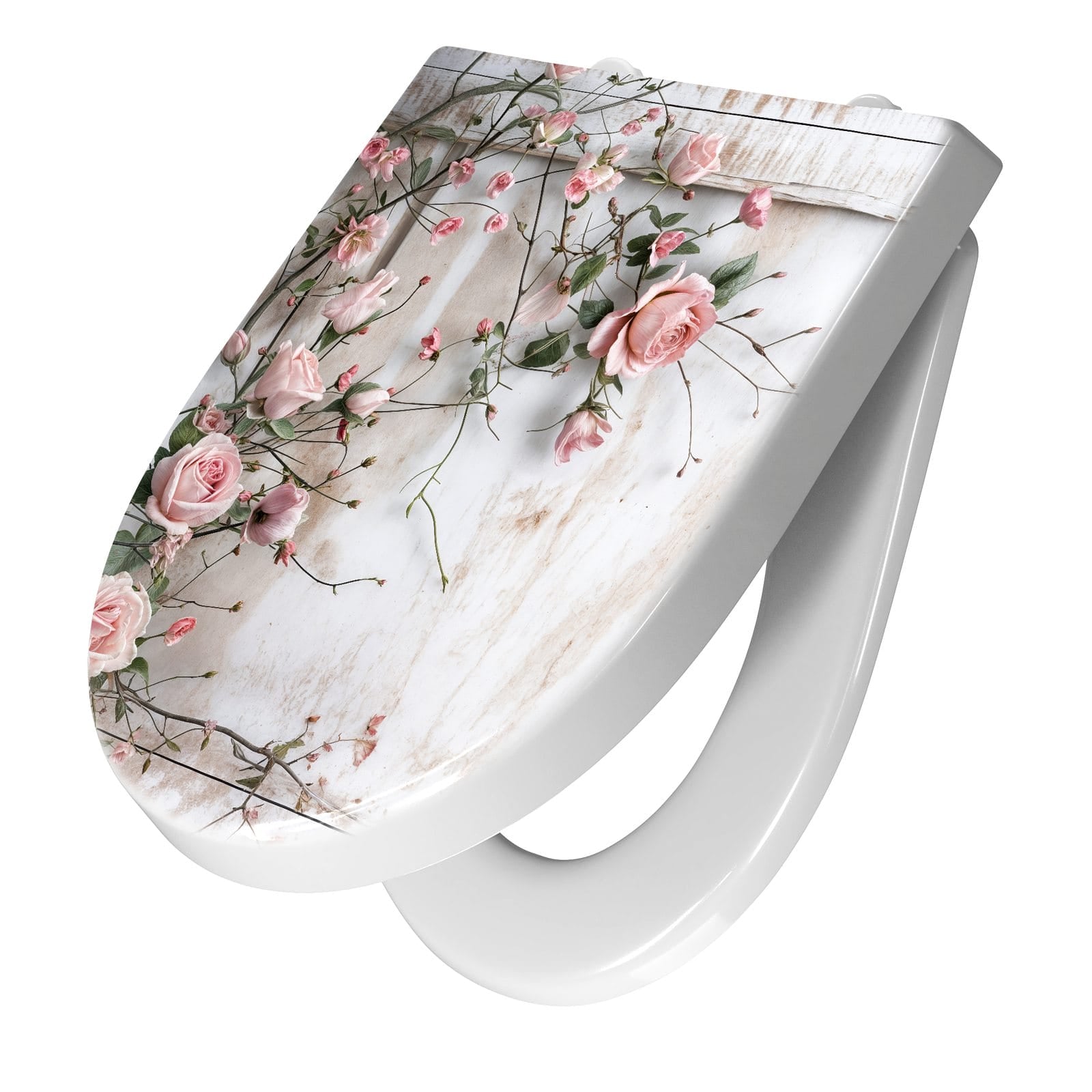 WC-Sitz mit Absenkautomatik Rosenblüten Eleganz