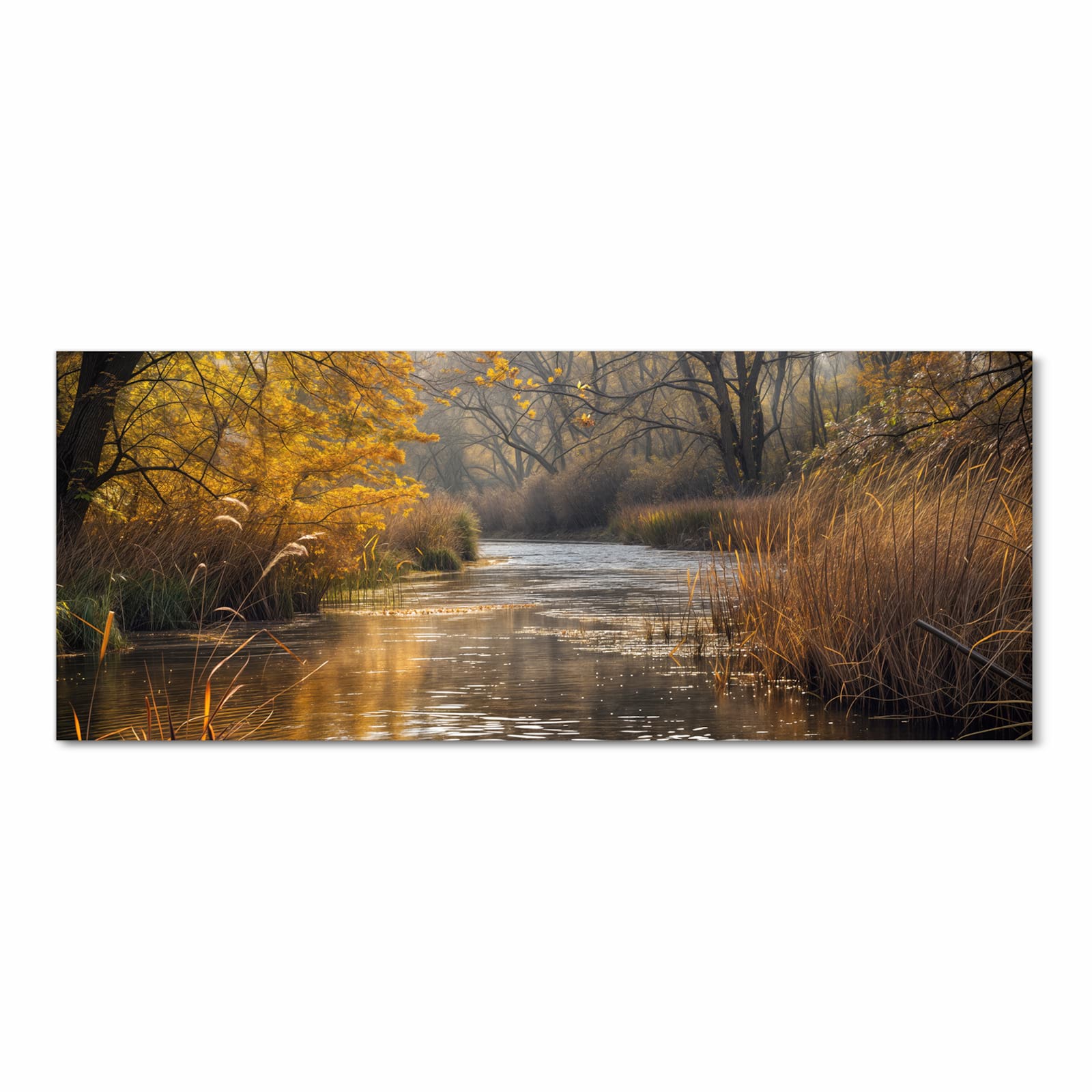 Wasserabweisender Küchenteppich mit Motiv Herbstliches Ufer in Frontansicht