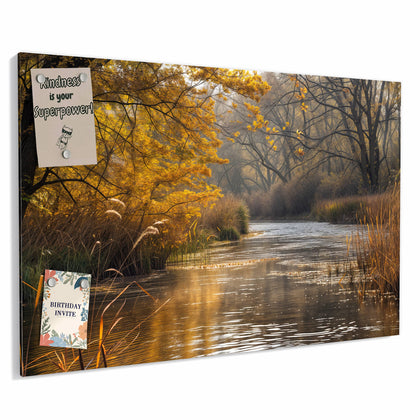 Metall Magnettafel mit dem Motiv Schilf am Herbstfluss