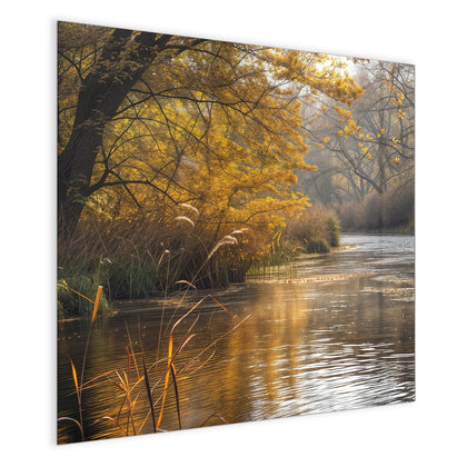 Magnettafel mit dem Motiv Schilf am Herbstfluss