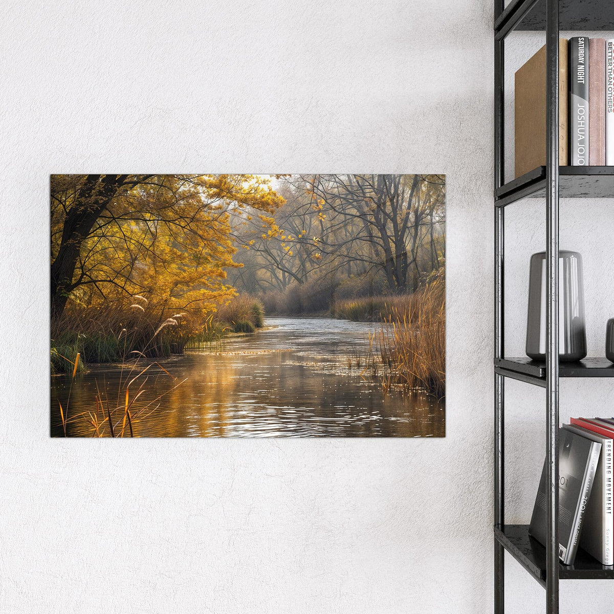 9 Größen – von 30 × 30 bis 120 × 90 cm – Magnettafel - Schilf am Herbstfluss