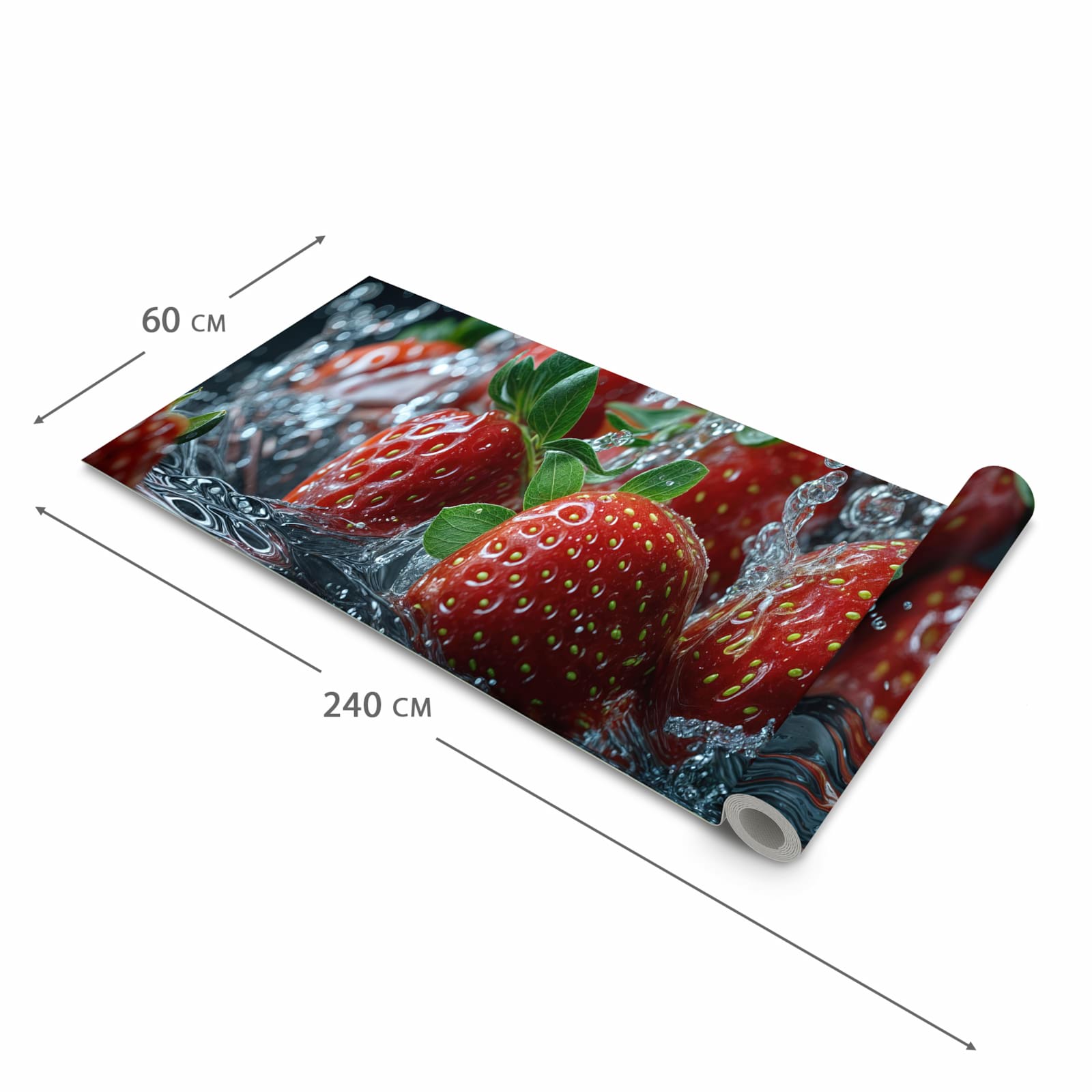 UV-beständiger Küchenläufer mit Motiv Erdbeeren von Frische in der Grösse 80x280 cm