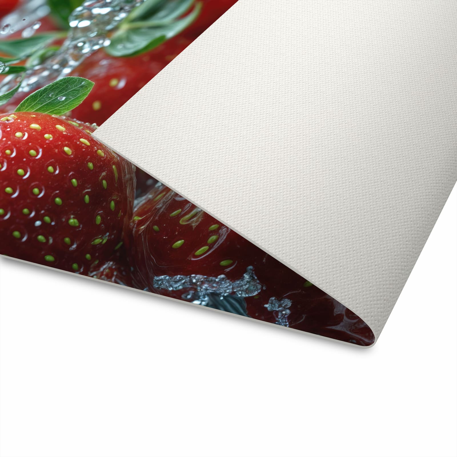 Formstabiler rutschfester Küchenläufer mit Motiv Erdbeeren von Frische in Unterseite