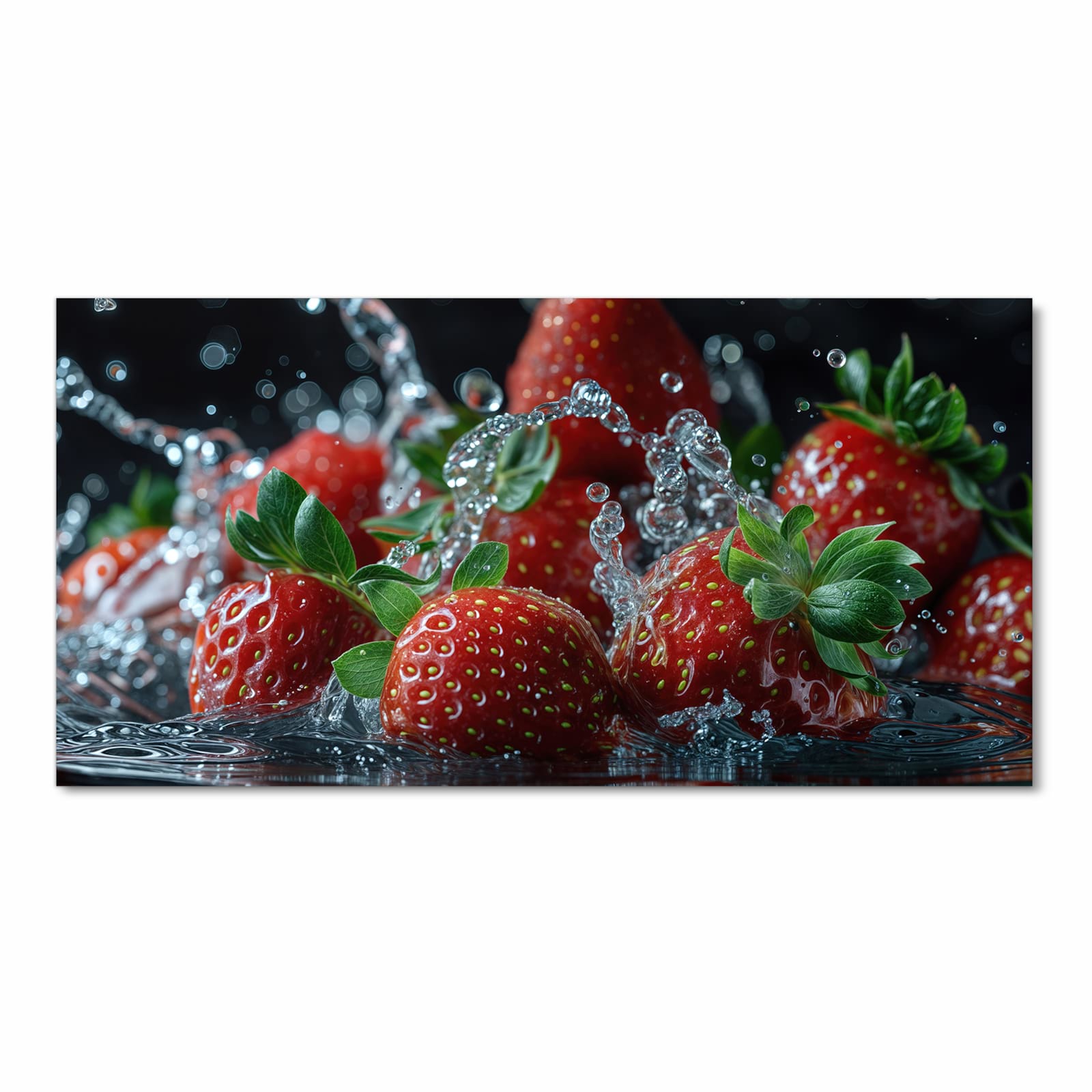 Flacher Küchenteppich mit Motiv Erdbeeren von Frische in Frontansicht