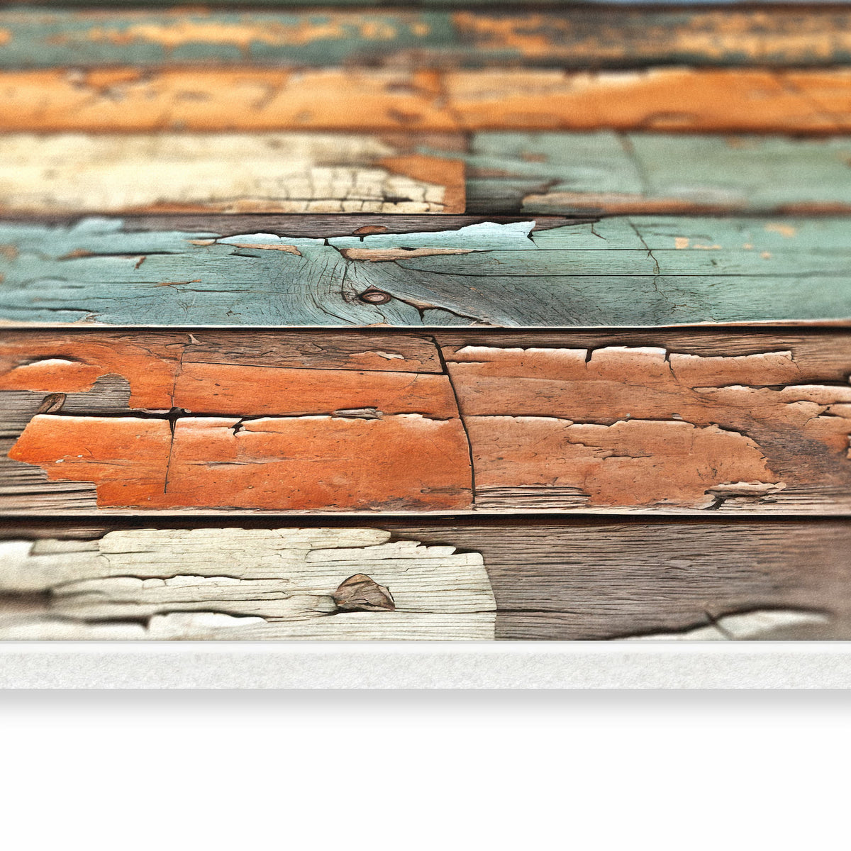 Küchenteppich mit Motiv Antike Holzplanken in seitlicher Ansicht für angenehme Haptik