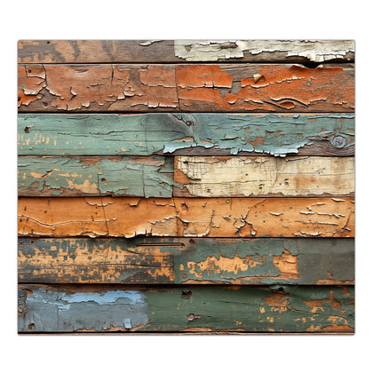 Herdabdeckplatte mit dem Motiv Antike Holzplanken