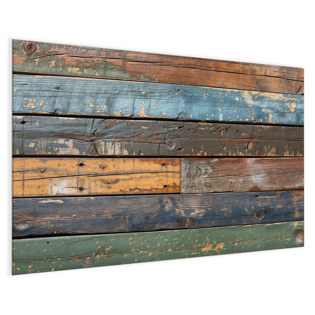 4 mm Glas statt lackiertem Blech – Magnettafel - Planken in Blau und Rost