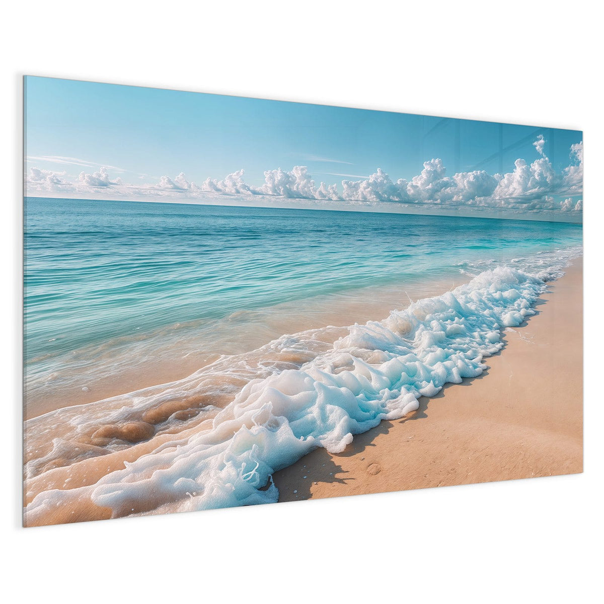4 mm Glas statt lackiertem Blech – Magnettafel - Wolken über Türkismeer