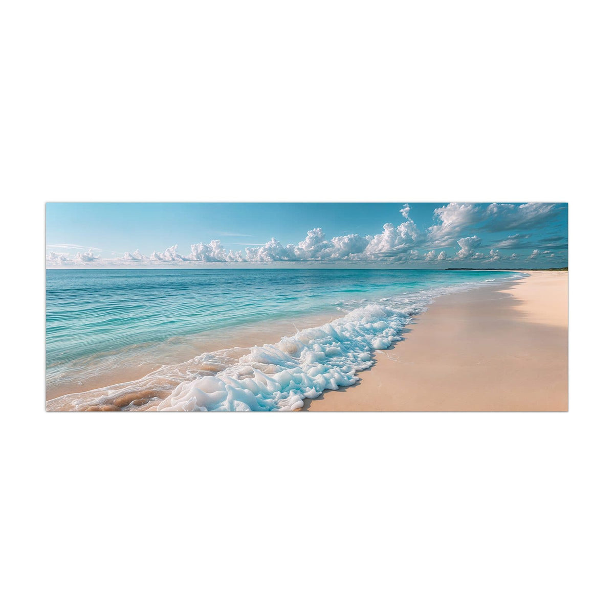 Küchenrückwand aus Glas Wolken über Türkismeer im Hochformat, Motiv bildfüllend von vorn