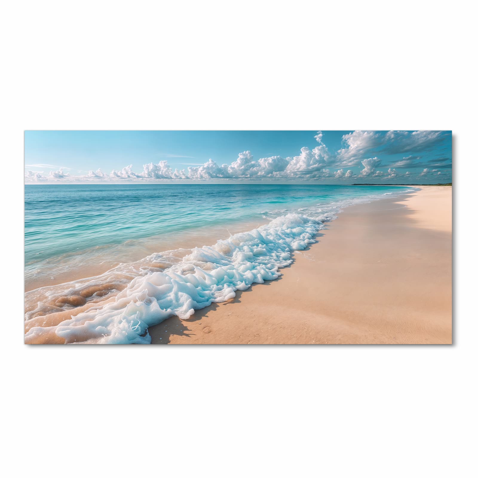 Bodenschonender rutschfester Läufer mit Motiv Strand Surf Wellen in Frontansicht