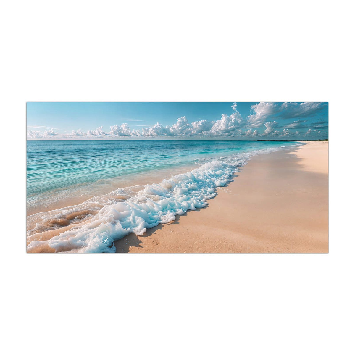 Küchenrückwand aus Glas Wolken über Türkismeer im Hochformat, Motiv bildfüllend von vorn