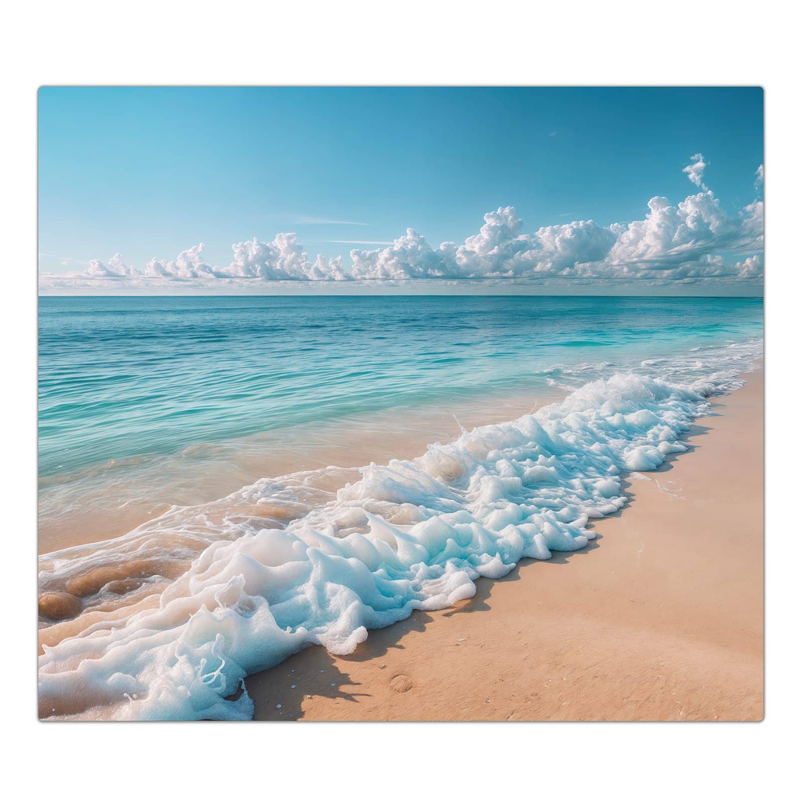 1-teilige Deckplatte aus Glas mit Strand Surf Wellen-Motiv in der Frontansicht