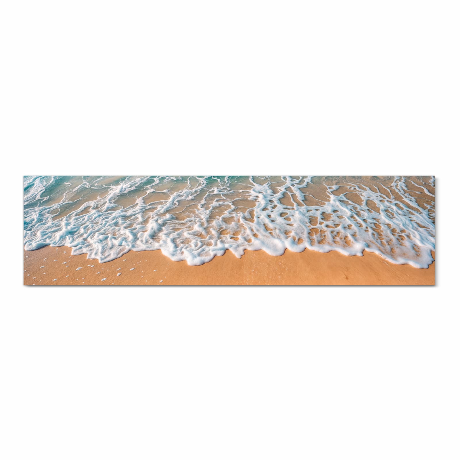 Rutschfester langer Teppich für Flur mit Motiv Strand und Wellen in Frontansicht