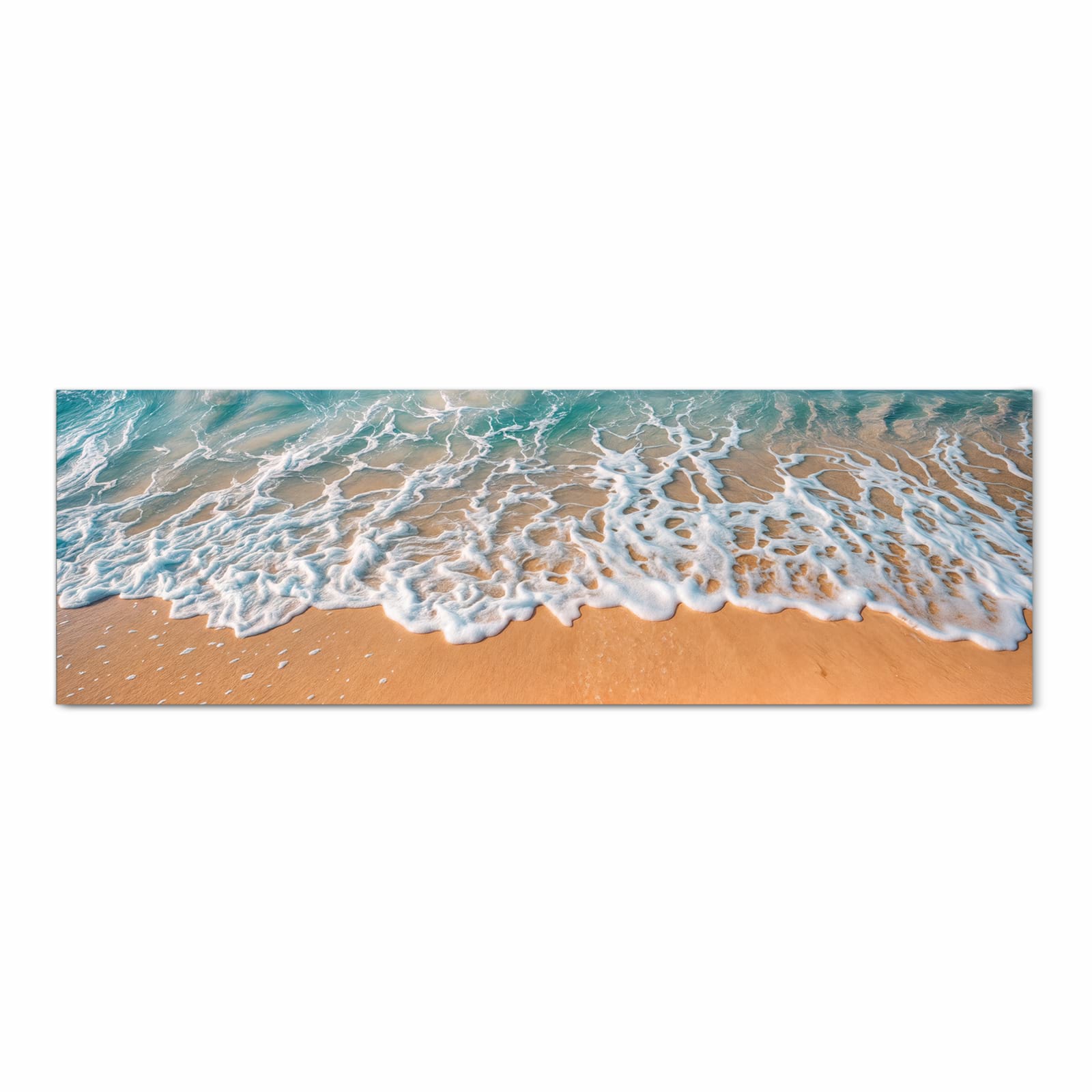 Waschbarer Küchenläufer mit Motiv Strand und Wellen in Frontansicht