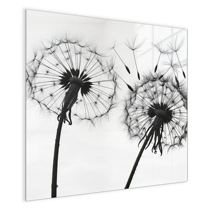 Magnettafel mit dem Motiv Pusteblumen in Grau